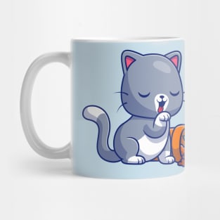 Cute Cat Break Pot Cartoon Mug